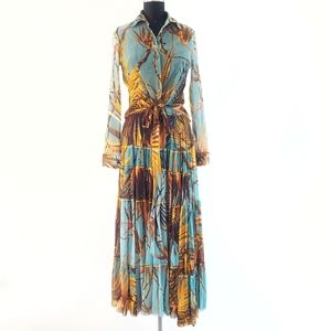 RARE Jean Paul Gaultier Soilel Palm Tree Mesh Tiered Skirt Set